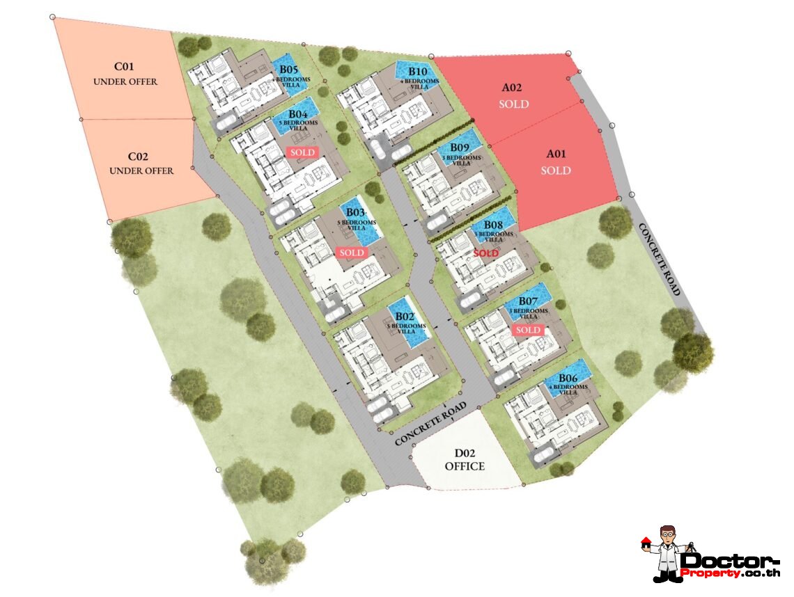 3 Bedroom Pool Villa with Sea View in Chaweng Noi, Koh Samui – For Sale